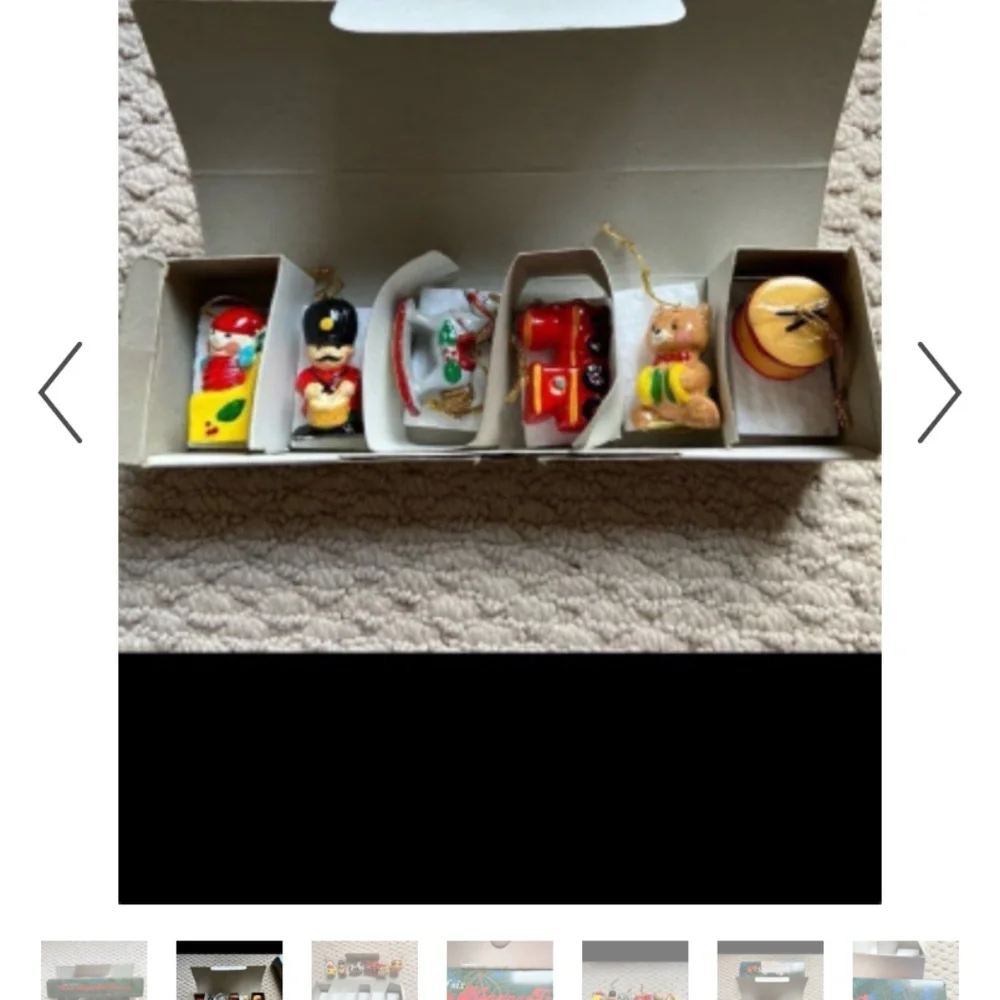 Vintage 1978 Christmas Ornaments Six in Box VGC